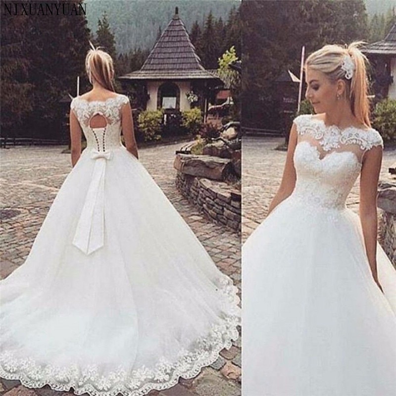 Manicotto Della Protezione Della Boemia Abiti da Sposa 2020 Più Il Formato su Ordine di A-line Vestido De Noiva Aperto Indietro Vestito da Cerimonia Nuziale su Ordine di Formato